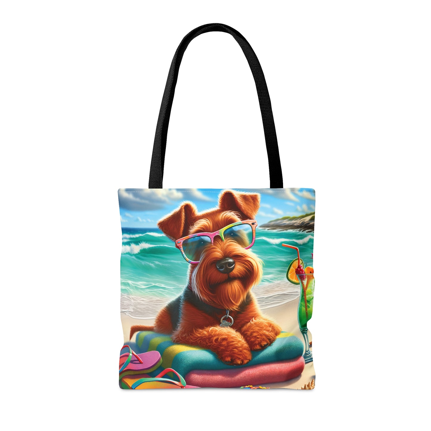 Tote Bag, Dog on Beach, Irish Terrier, Tote bag,  awd-1216