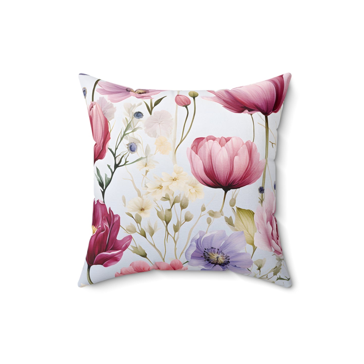 Polyester Square Pillow, Floral Cushion