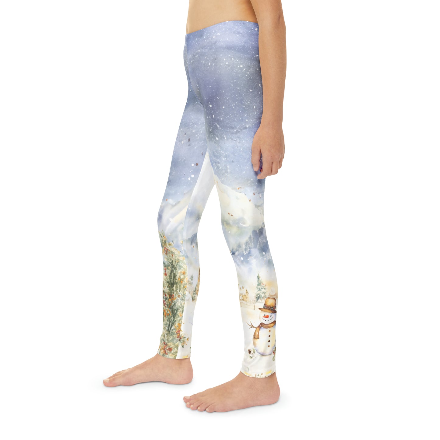 Youth Full-Length Leggings Snowman