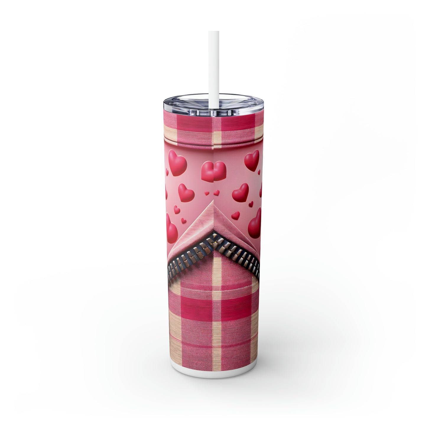 Skinny Tumbler with Straw, 20oz, Dog, Valentines Day, awd-1148