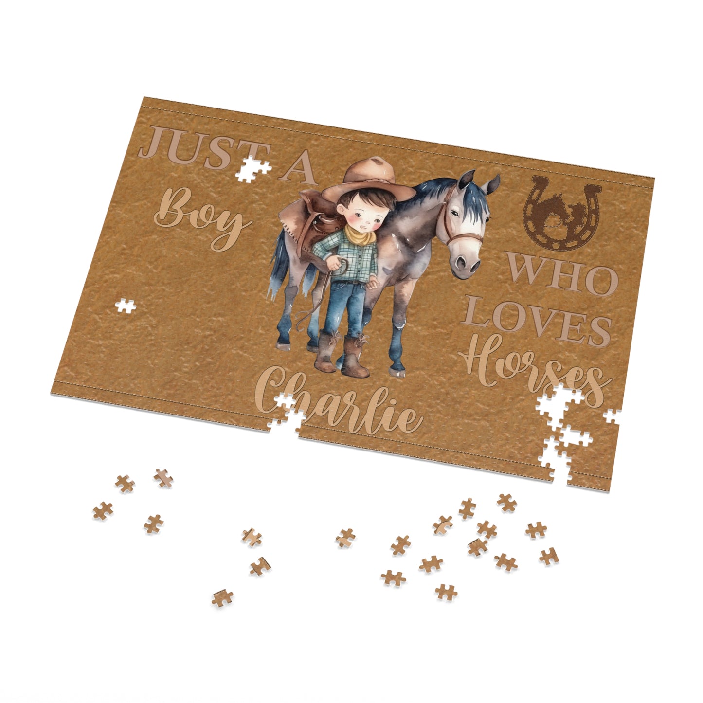Jigsaw Puzzle, Western, Just aBoy Who Loves Horses, Personalised/Non-Personalised (30, 110, 252, 500,1000-Piece)