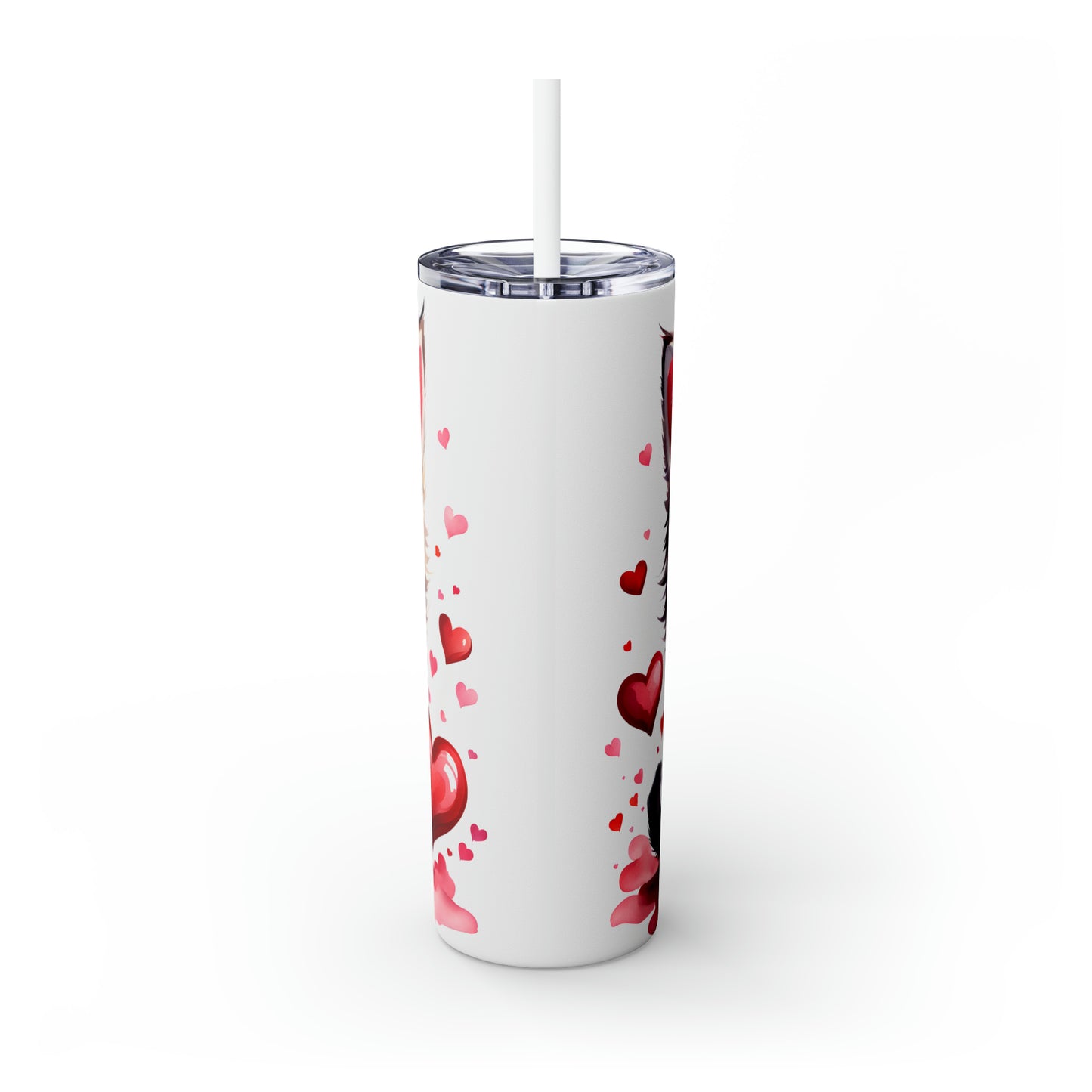 Skinny Tumbler with Straw, 20oz, Cat