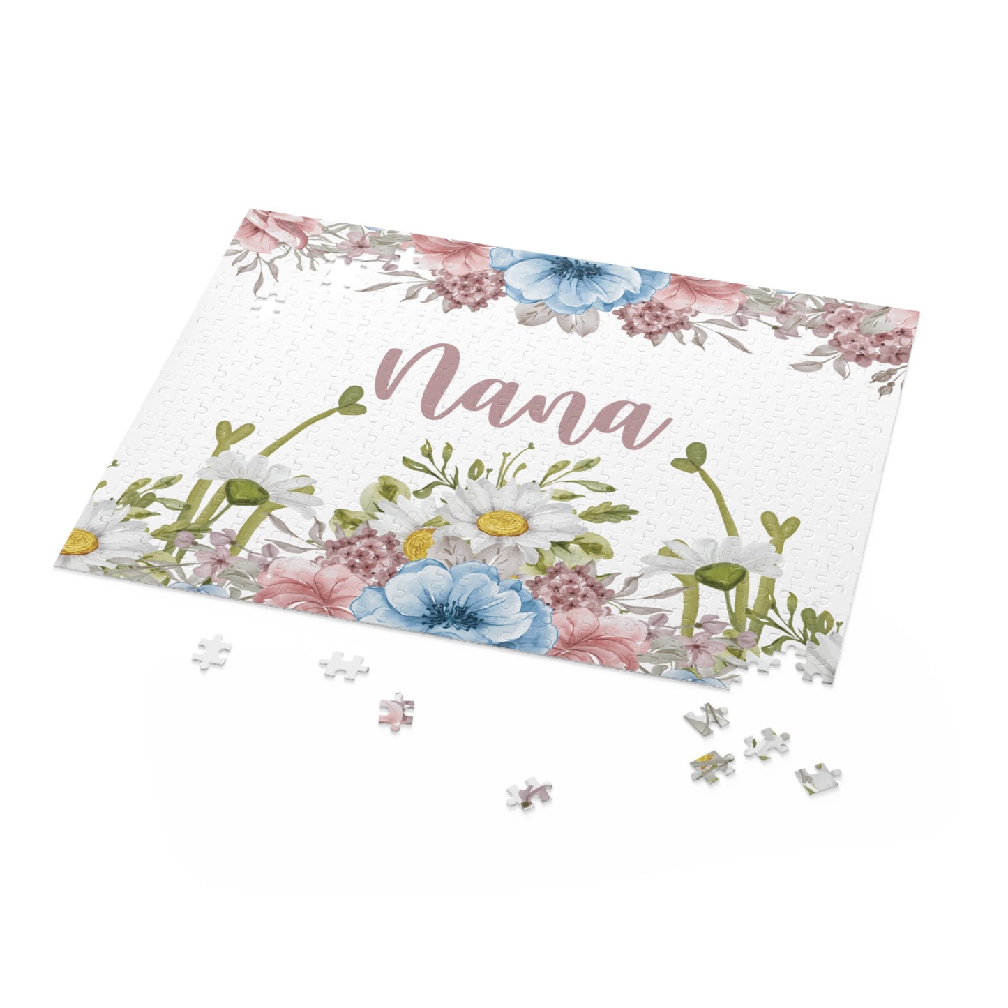 Personalised/Non-Personalised Puzzle, Floral, Nana (120, 252, 500-Piece)