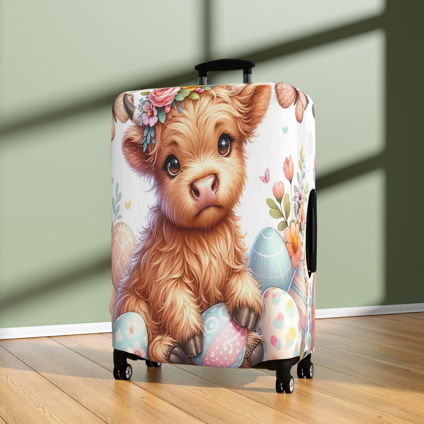 Luggage Cover, Easter, Highland Cow, awd-1061