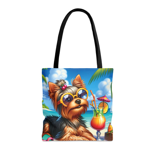 Tote Bag, Dog on Beach, Yorkshire Terrier, Tote bag,  awd-1254