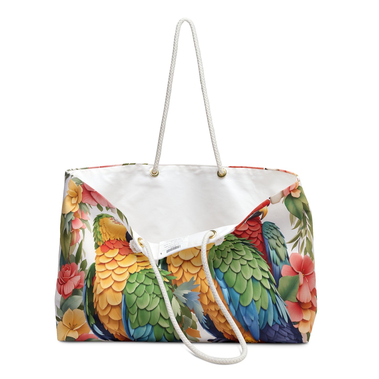 Personalised/Non-Personalised Weekender Bag, Parrots, Weekender Bag, Beach Bag, Book Bag