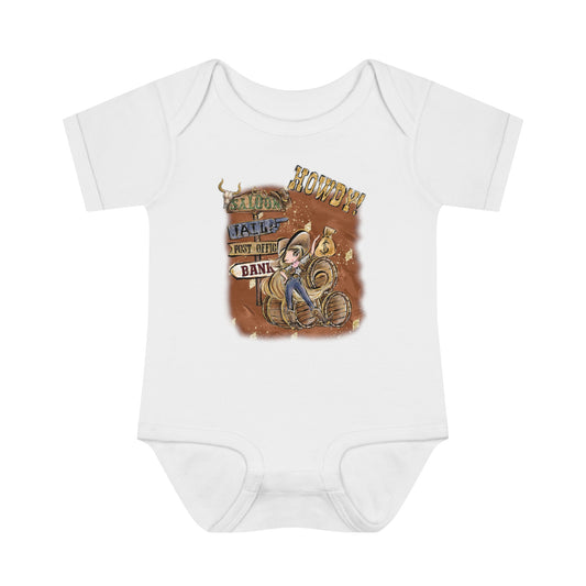 Infant Baby Rib Bodysuit, Western Christmas, Howdy Cowgirl baby Bodysuit