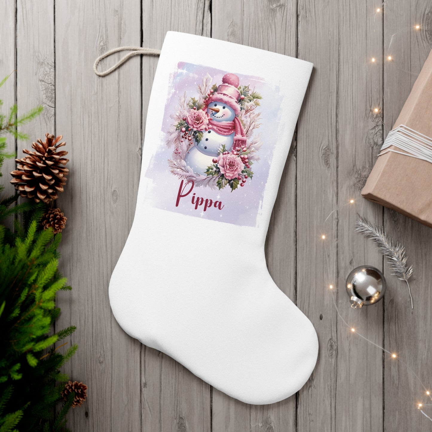 Copy of Personalised Santa Stocking, Purple Christmas Fairytale