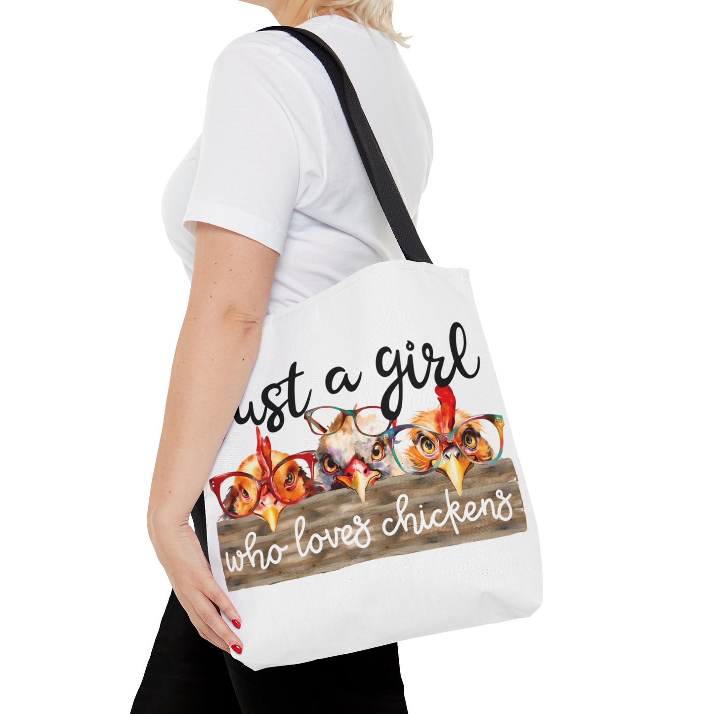 Tote Bag, Just a Girl Who Loves Chickens, Personalised/Non-Personalised Tote bag