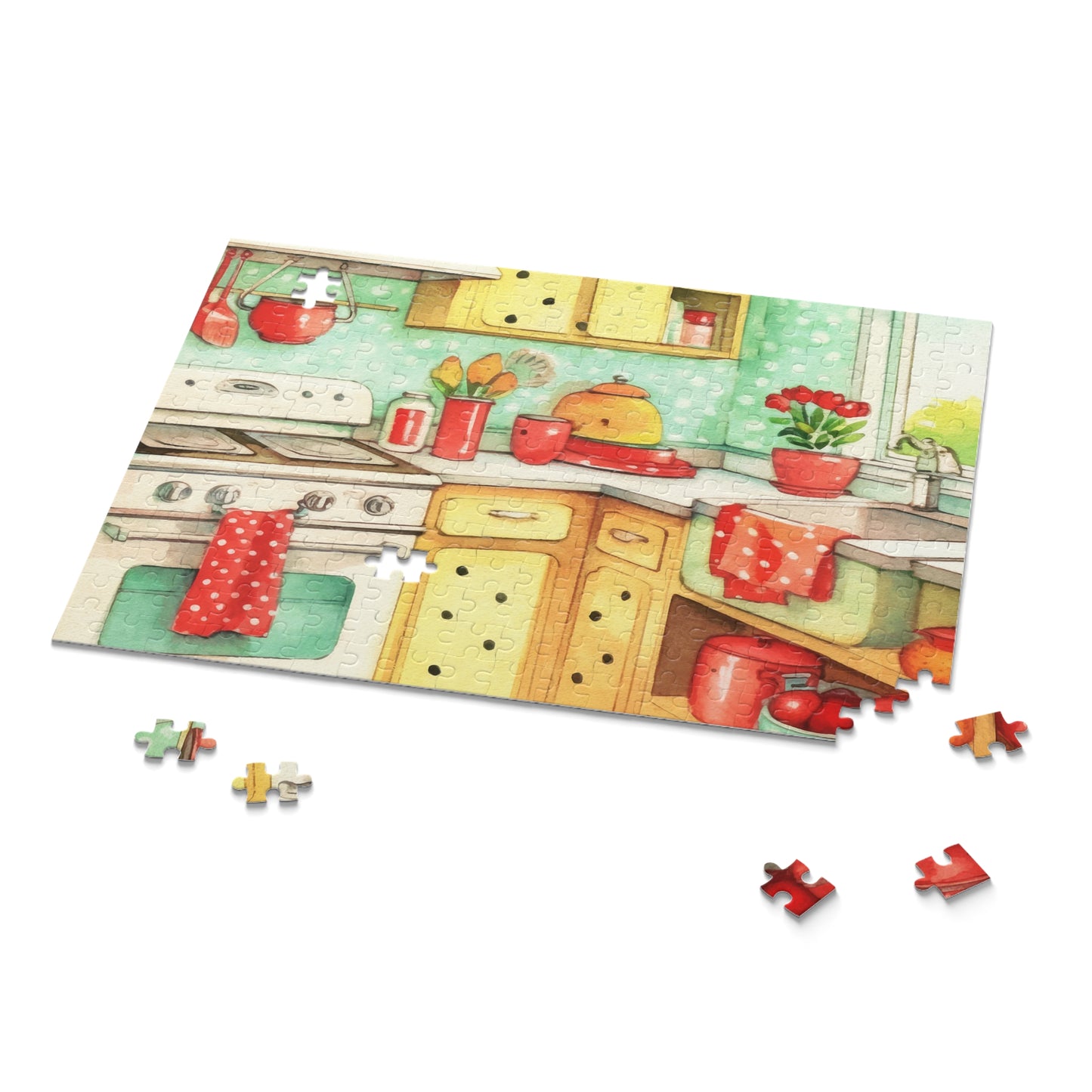 Personalised/Non-Personalised Puzzle, 1950's Kitchen (120, 252, 500-Piece)