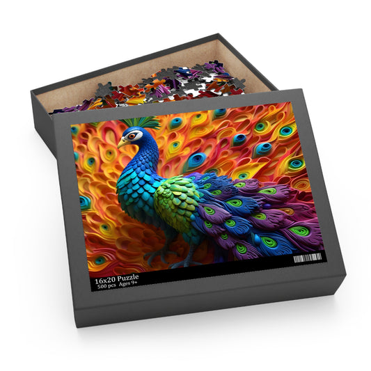 Puzzle, Peacock  (120, 252, 500-Piece) awd-575