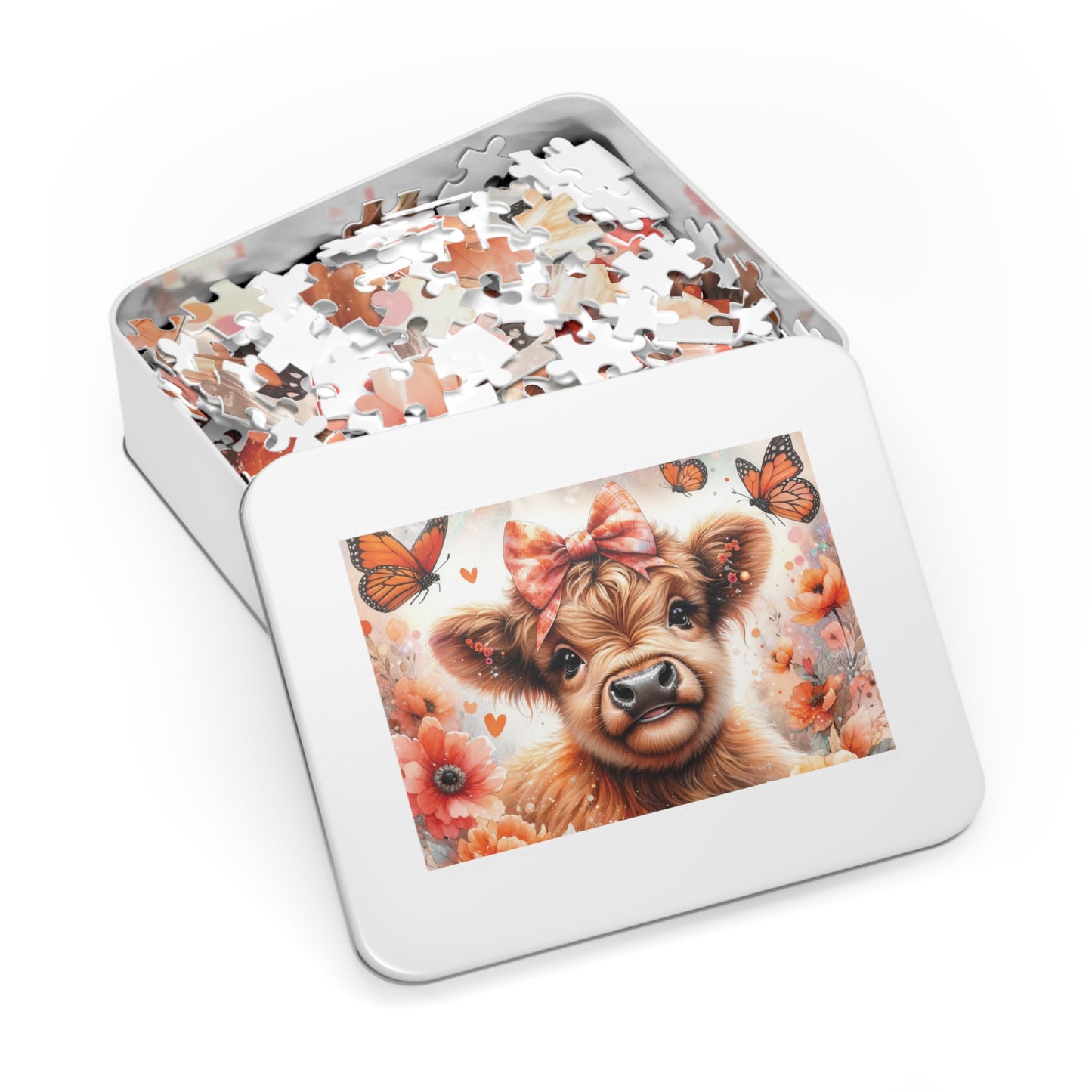 Jigsaw Puzzle, Highland Cow, Personalised/Non-Personalised (30, 110, 252, 500,1000-Piece)