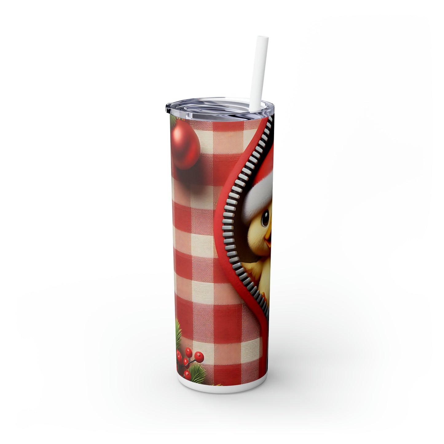 Skinny Tumbler with Straw, 20oz, Duck, awd-842