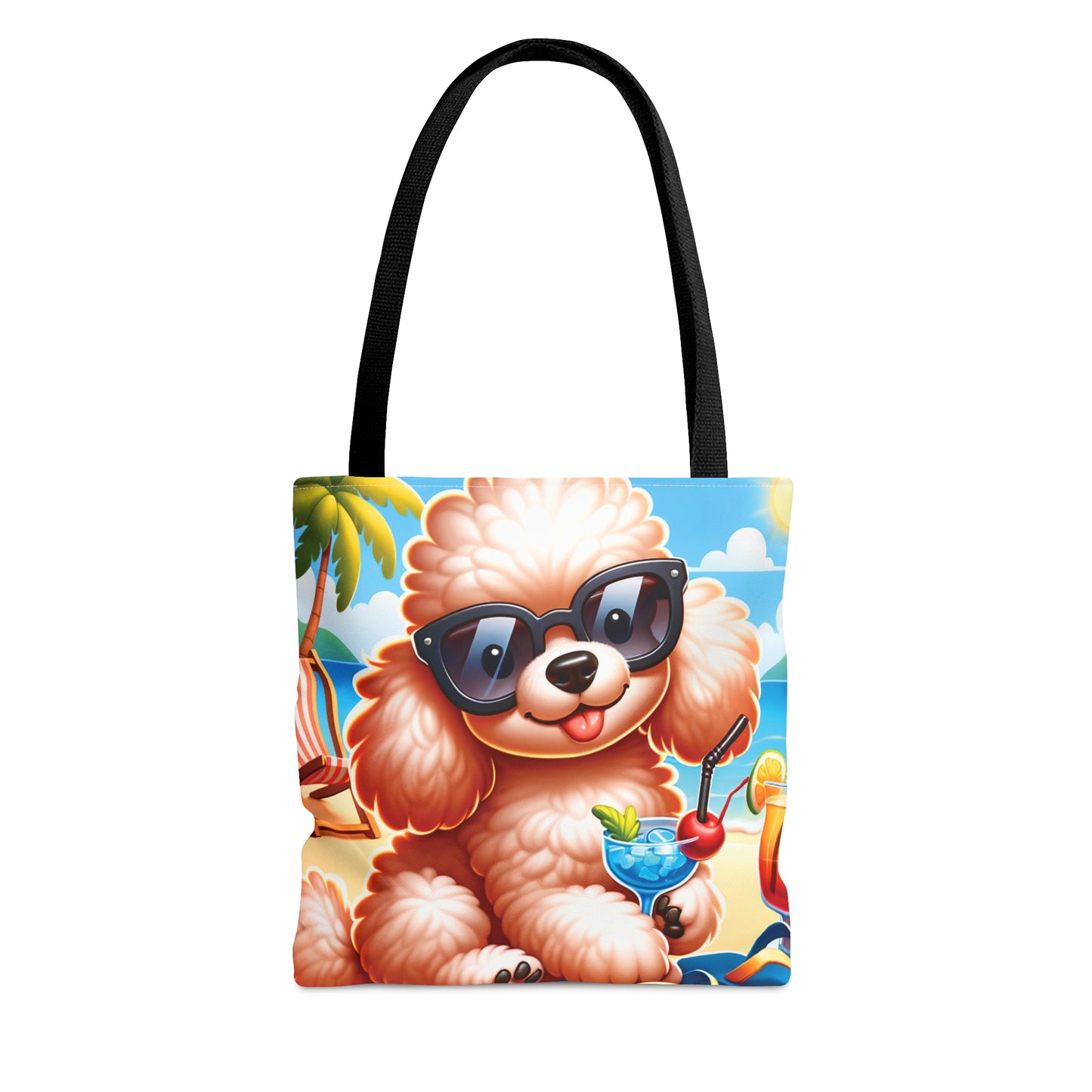 Tote Bag, Dog on Beach,Poodle, Tote bag, awd-1234