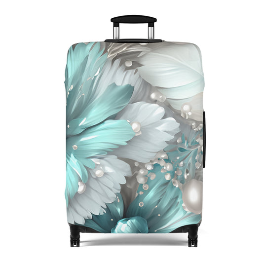 Luggage Cover, Turquoise Floral-2