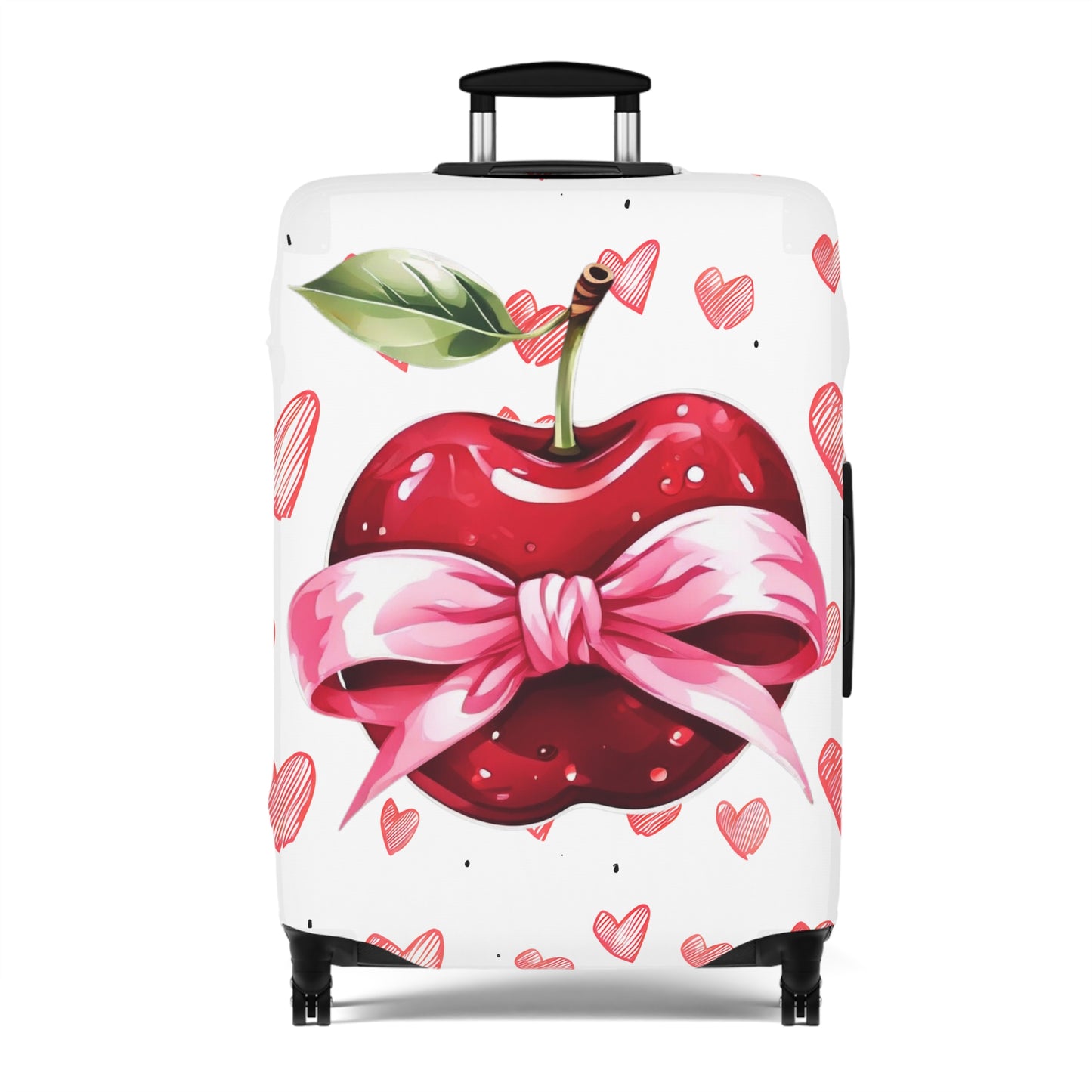 Luggage Cover, Rockabilly, Coquette, Hearts, Apple and Ribbon, awd-2524