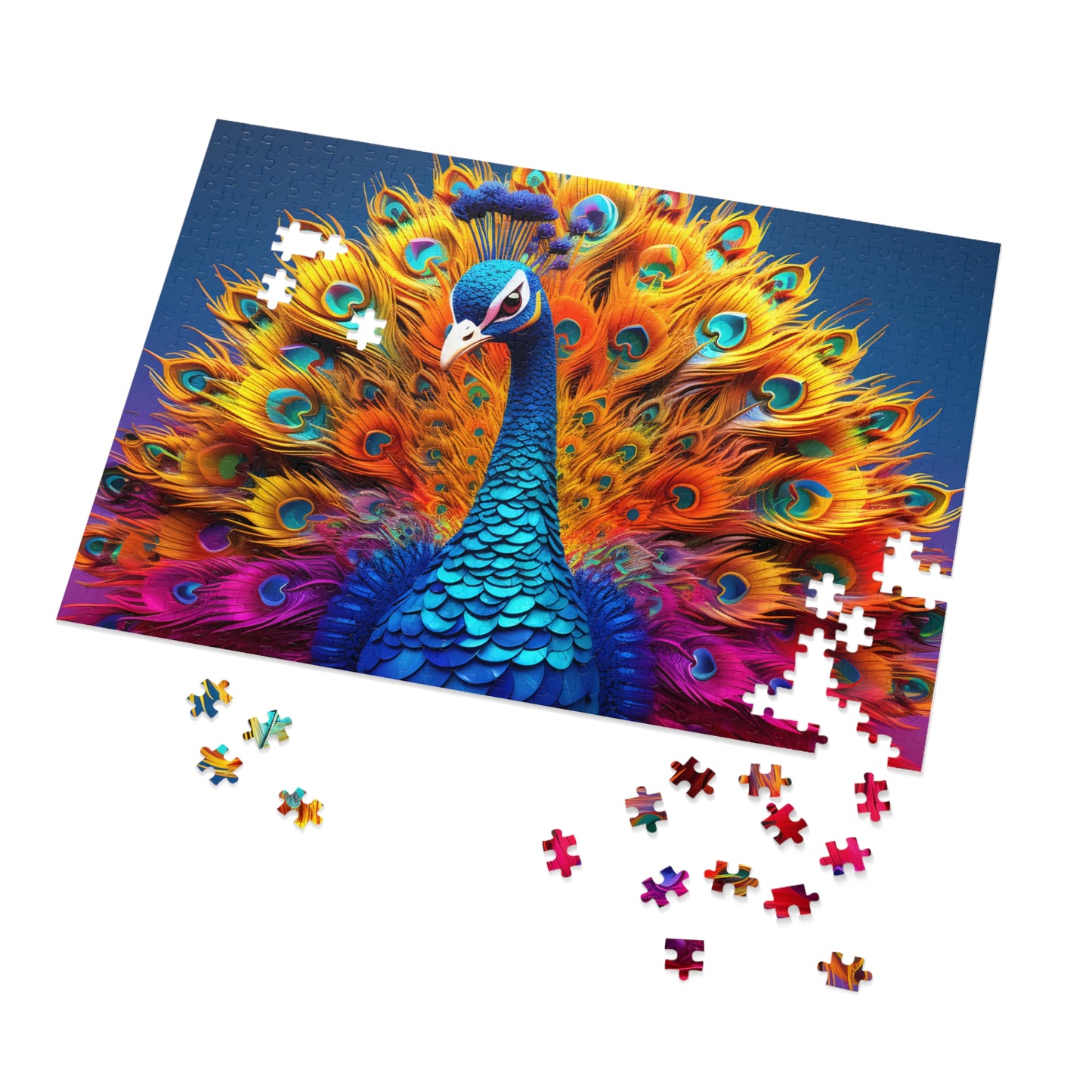 Jigsaw Puzzle, Peacock, Personalised/Non-Personalised (30, 110, 252, 500,1000-Piece)