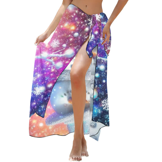 Snowman5 Long Beach Sarong Wrap