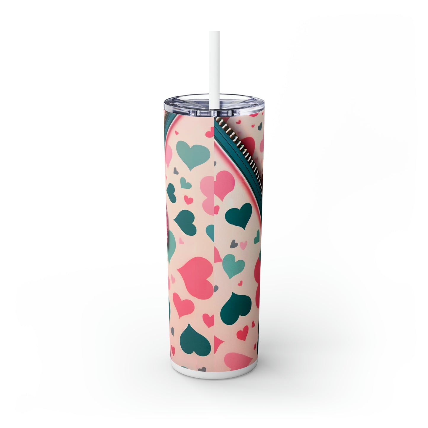 Skinny Tumbler with Straw, 20oz, Dog, Valentines Day, awd-868