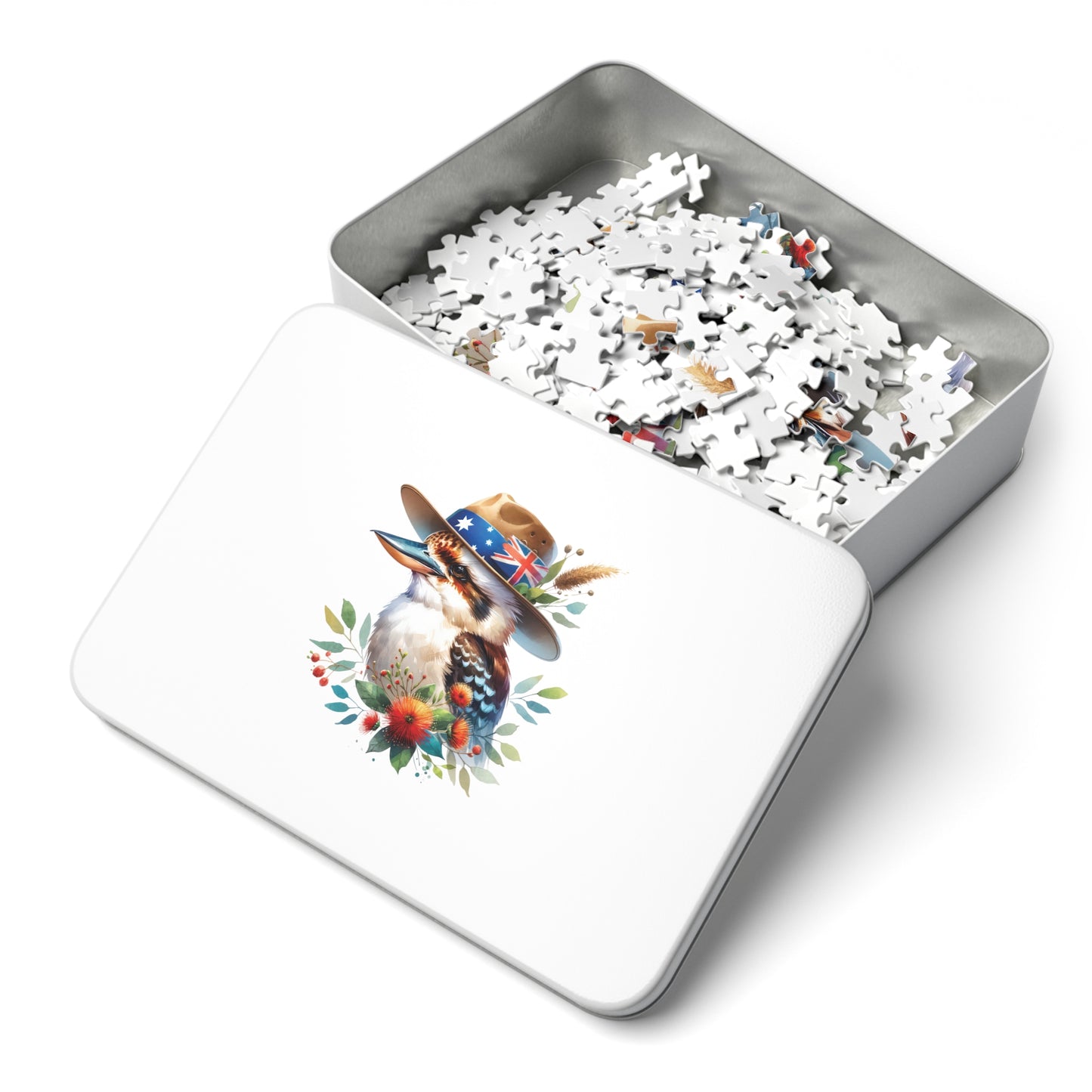 Jigsaw Puzzle in Tin, Australian Animals, Kookaburra, Personalised/Non-Personalised, awd-1338 (30, 110, 252, 500,1000-Piece)