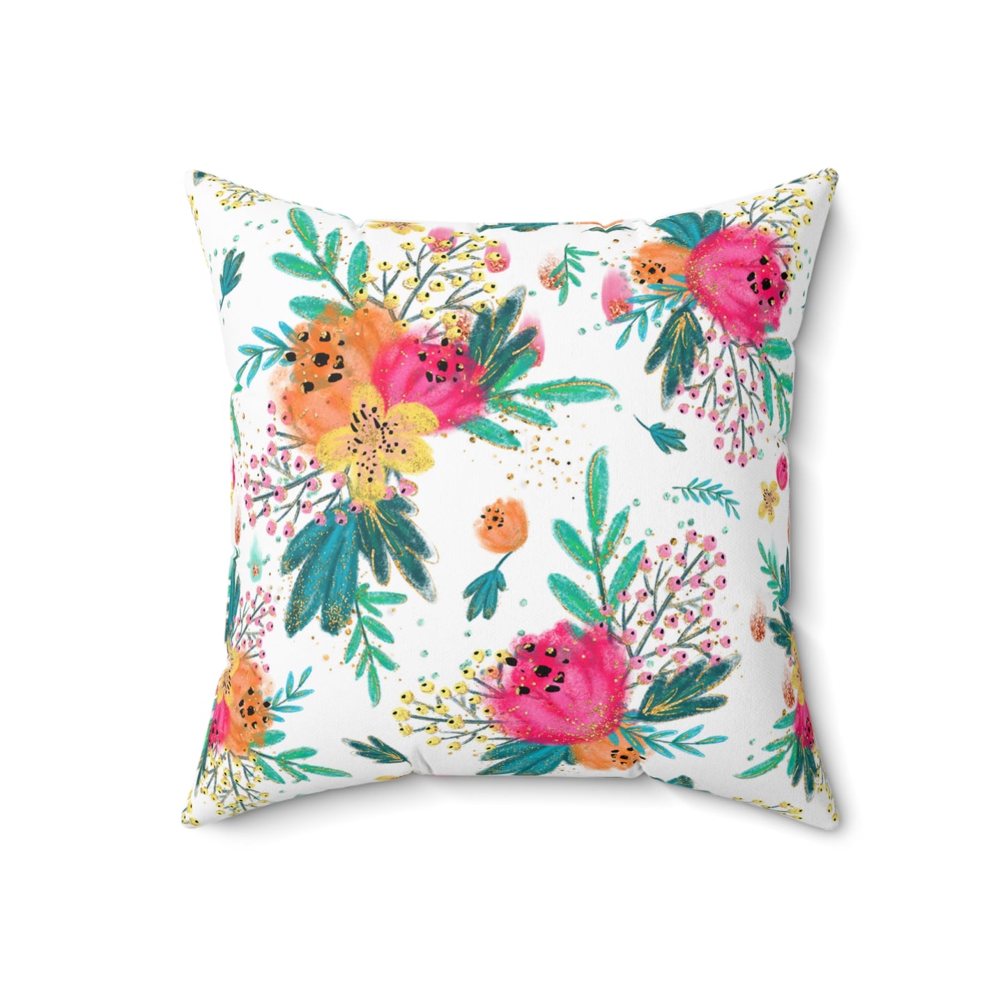 Spun Polyester Square Pillow, Australian Floral Cushion