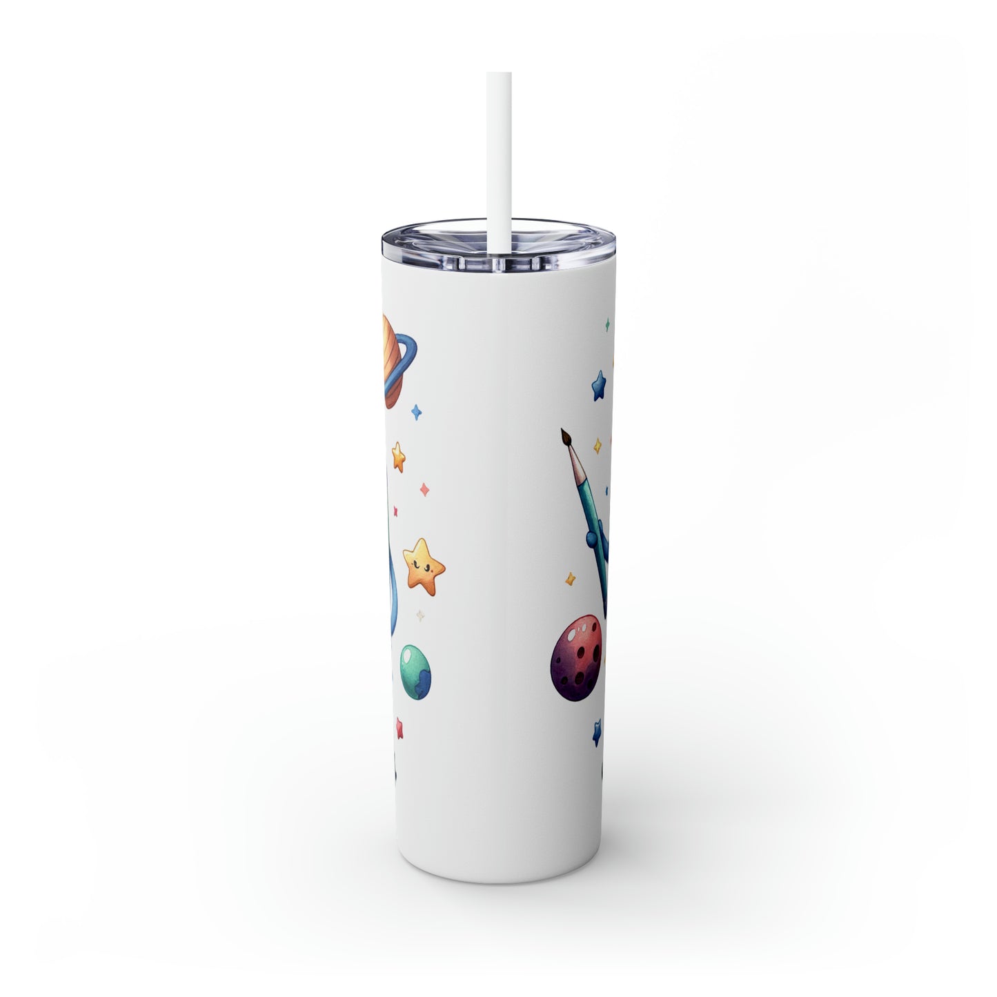 Skinny Tumbler with Straw, 20oz, Teacher