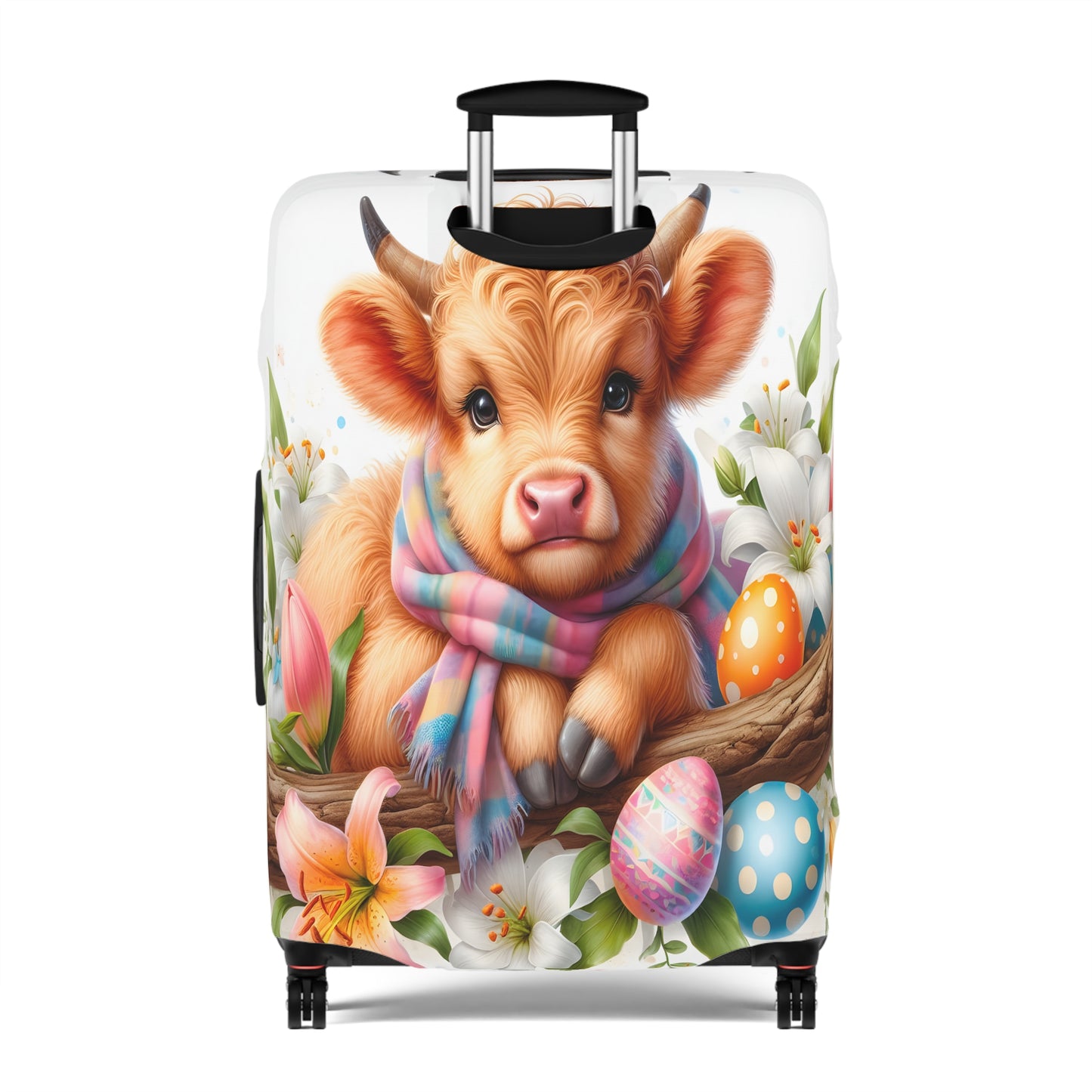 Luggage Cover, Easter, Highland Cow, awd-1621