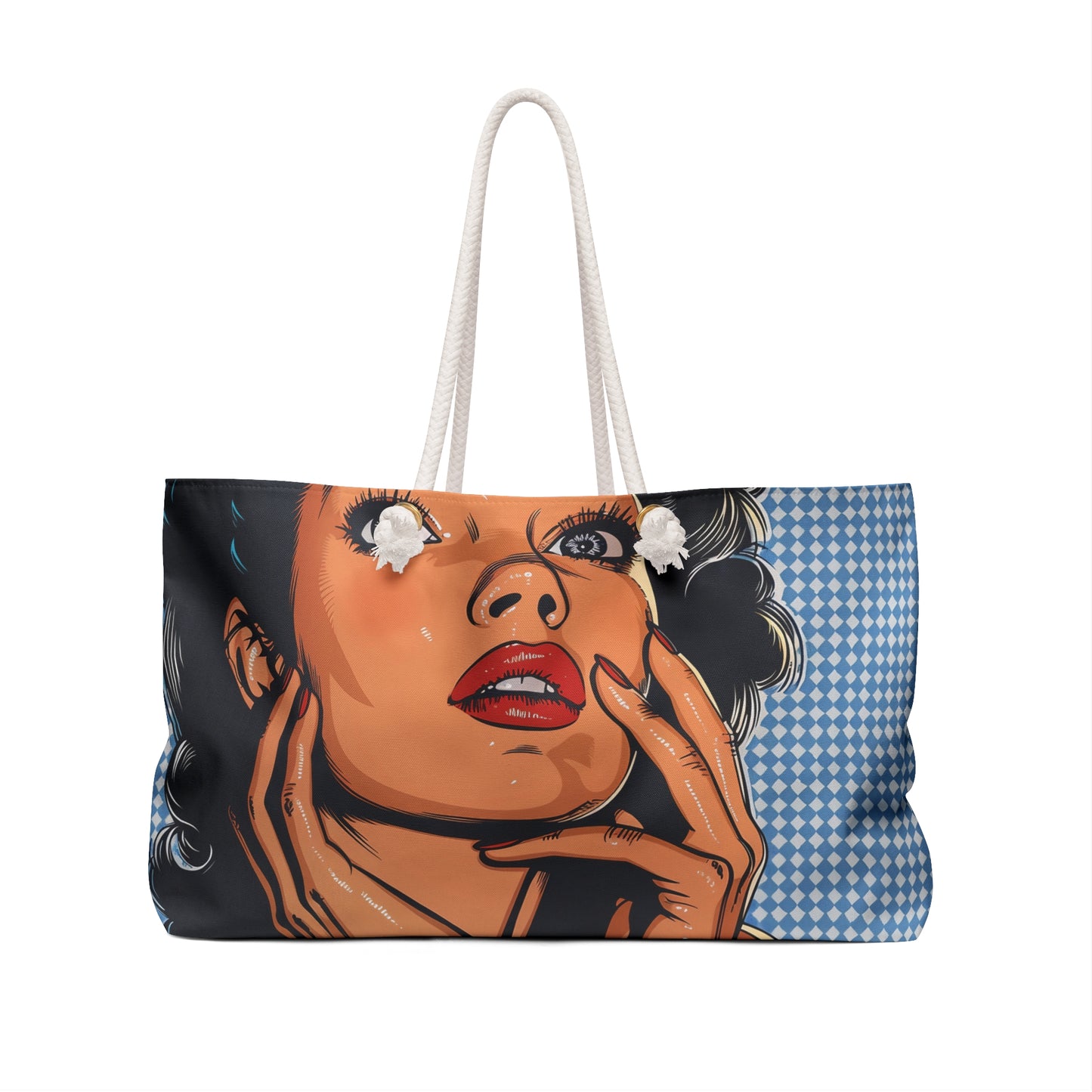 Personalised/Non-Personalised Weekender Bag, Pop Art, Large Weekender Bag, Beach Bag, Book Bag