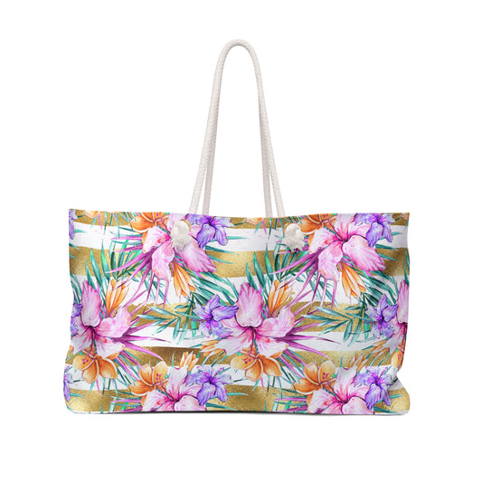 Weekender Bag, Summer Floral, Large Weekender Bag, Beach Bag, Book Bag