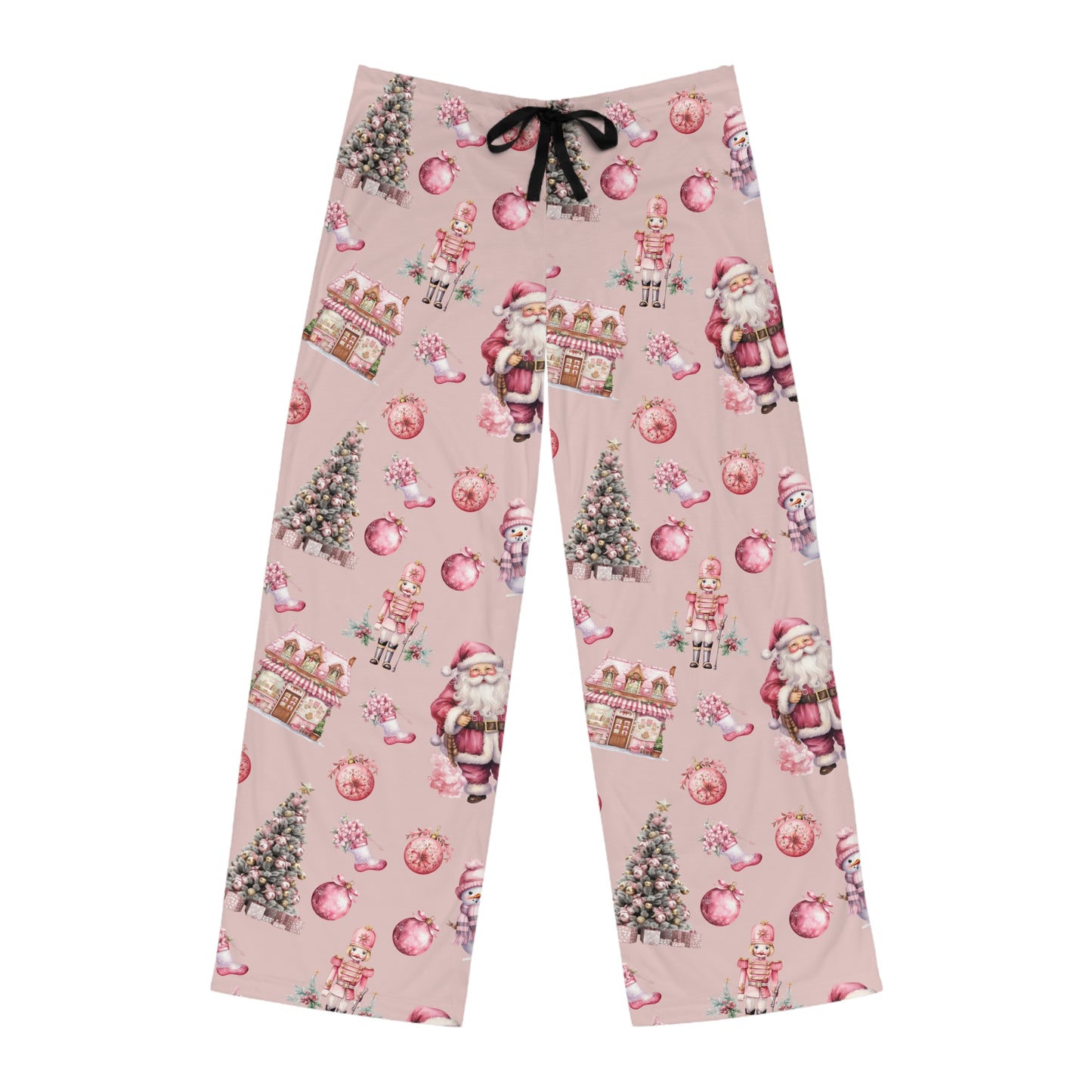 Men's Pajama Pants, Pink Christmas. Sleepwear Bottoms