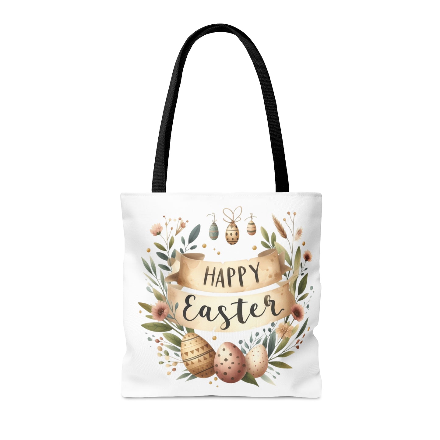 Tote Bag, Happy Easter Wreath, Tote bag, awd-1172