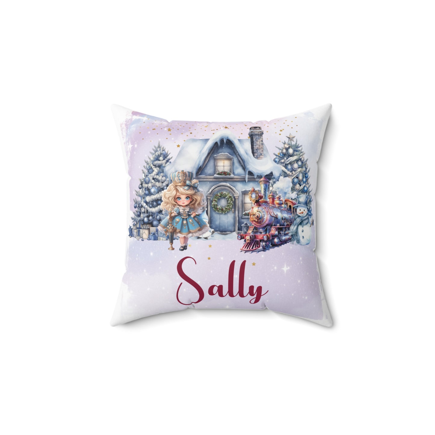 Personalised Christmas Cushion, Purple Christmas, Nutcracker, Polyester Square Cushion, Christmas cushion