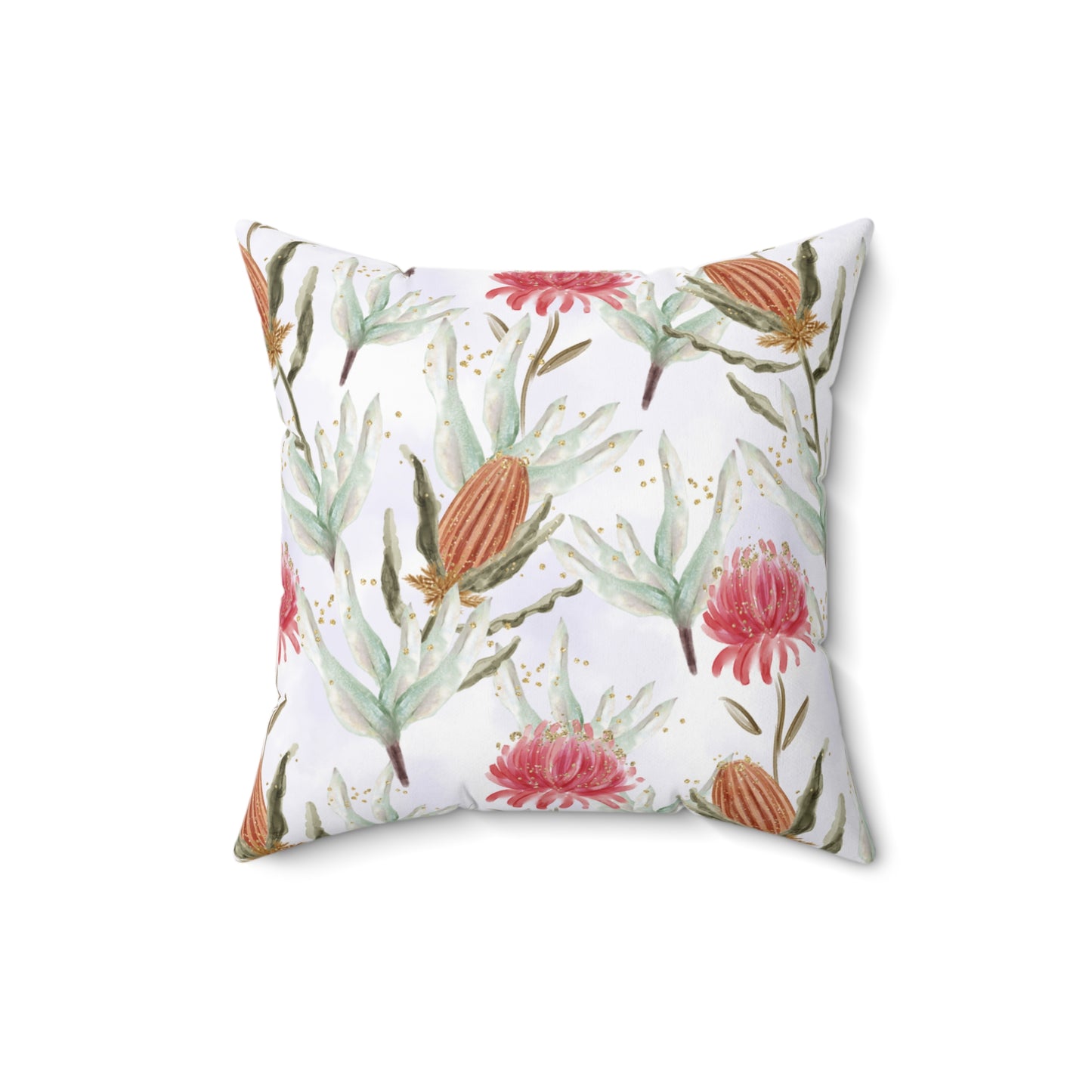 Polyester Square Pillow, Australian Flora