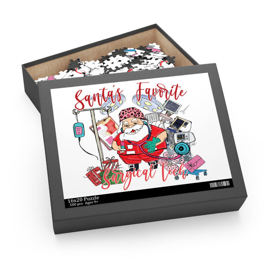 Personalised/Non-Personalised Puzzle, Santa's Favorite Surgical Tech (120, 252, 500-Piece)