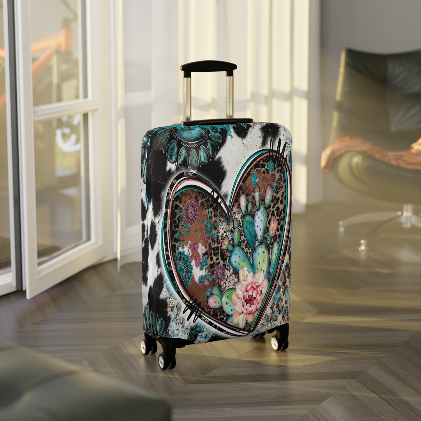 Luggage Cover, Country and Western, Heart, awd-041