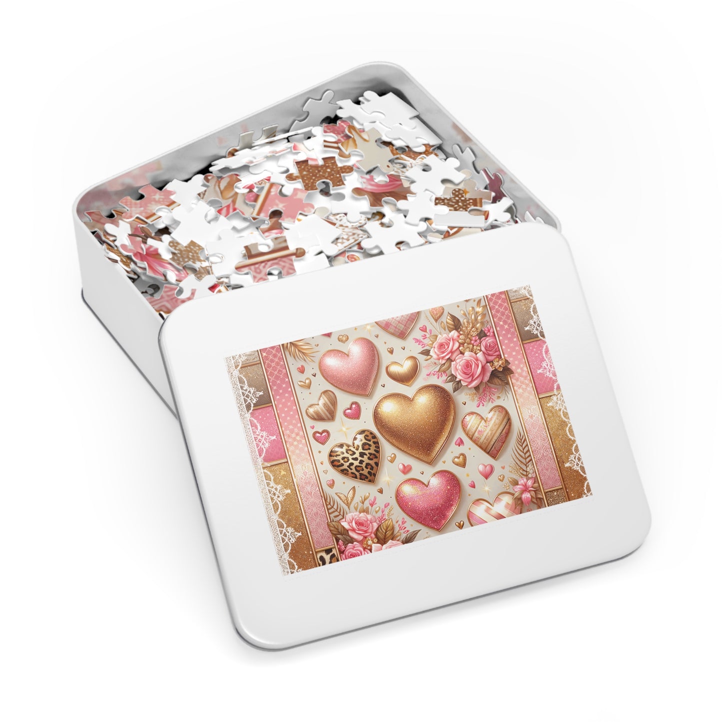 Jigsaw Puzzle, Hearts, Personalised/Non-Personalised (30, 110, 252, 500,1000-Piece)