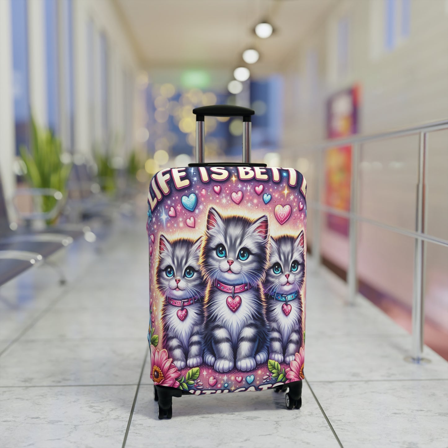 Luggage Cover, Life is better with Cats, awd-1473