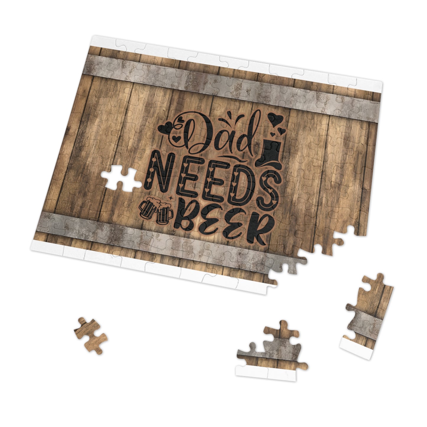 Puzzle, Dad, Dad Needs a Beer, Personalised/Non-Personalised (30, 110, 252, 500,1000-Piece) awd-572