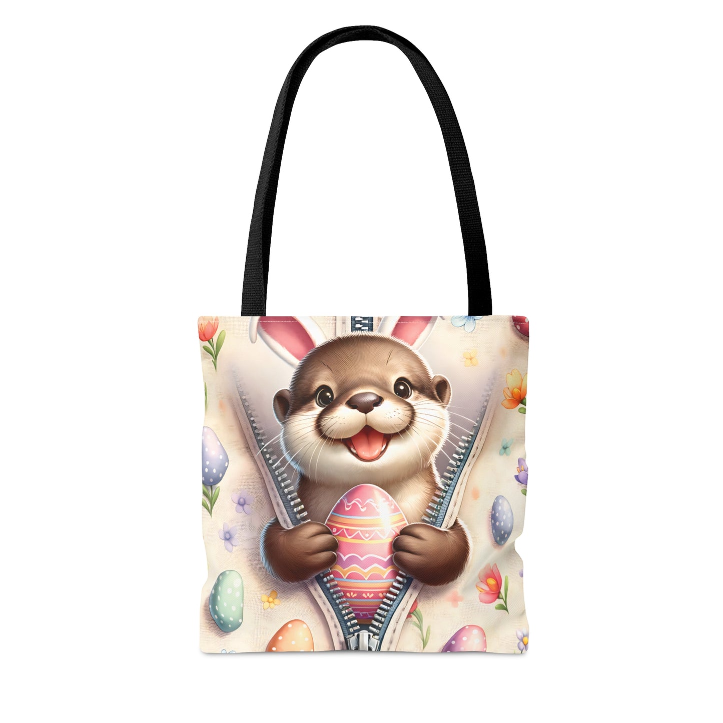 Tote Bag, Easter, Cute Otter with Bunny Ears, Personalised/Non-Personalised Tote bag