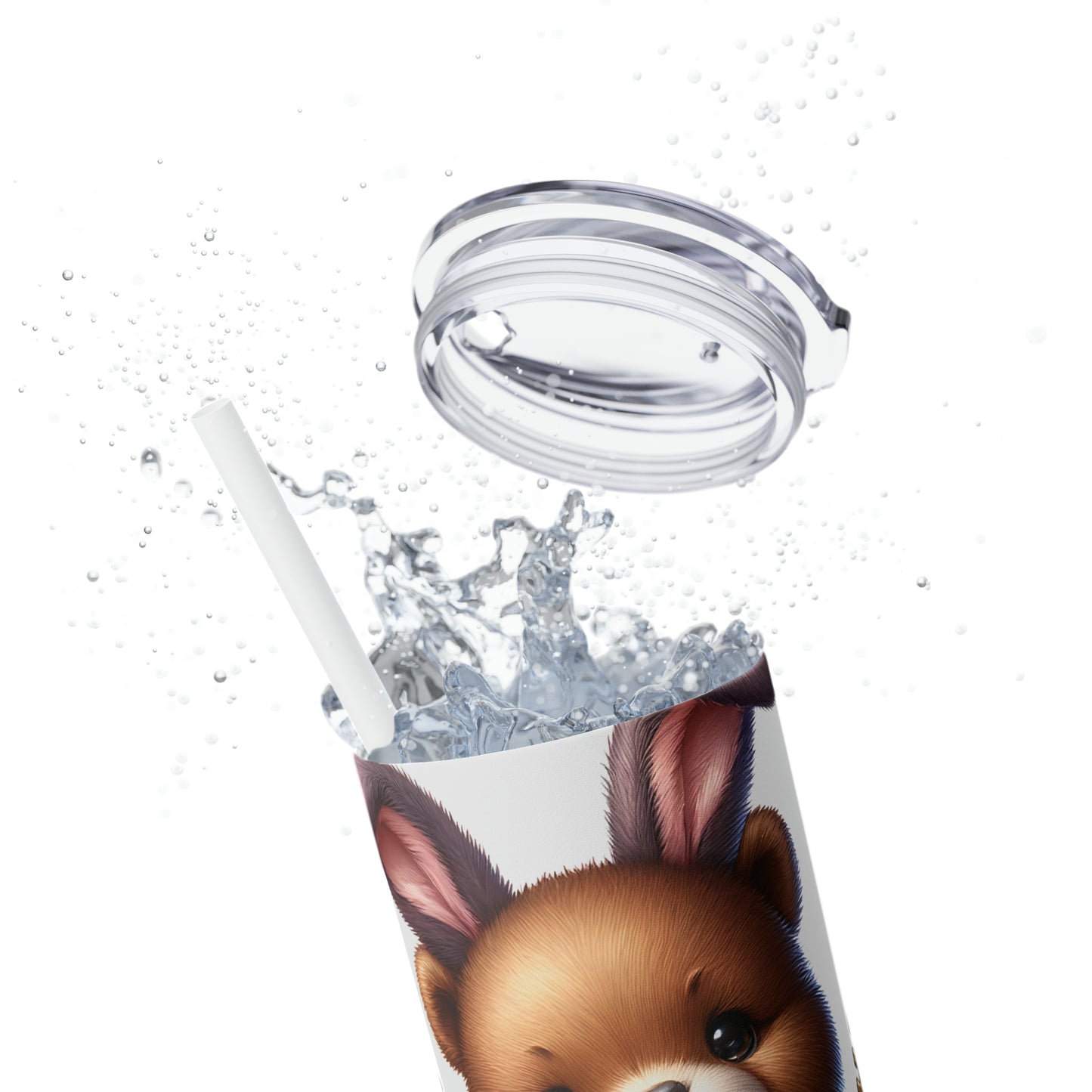 Skinny Tumbler with Straw, 20oz, Easter, Bear, awd-1306