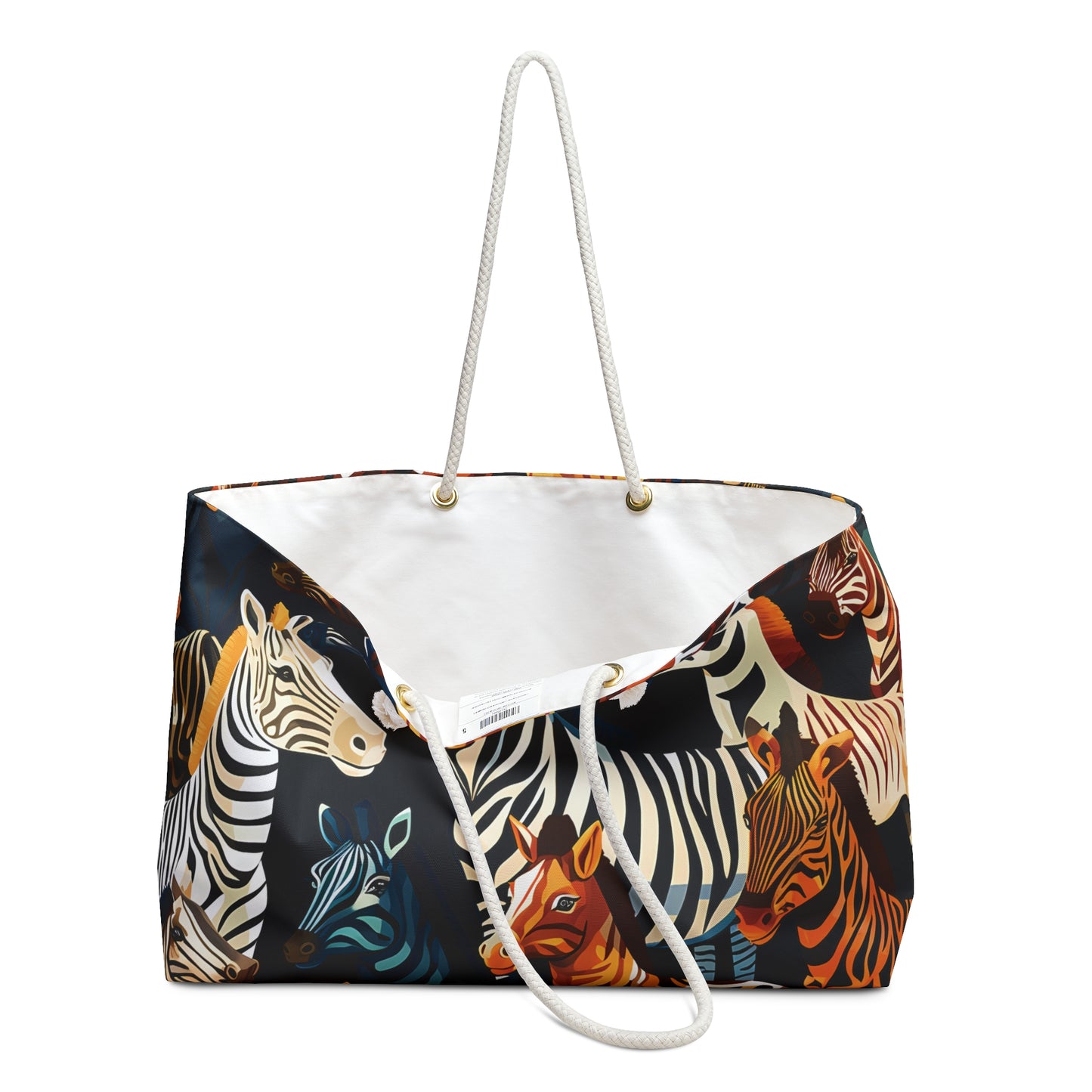 Personalised/Non-Personalised Weekender Bag, Wild Animals, Zebras, Large Weekender Bag, Beach Bag, Book Bag