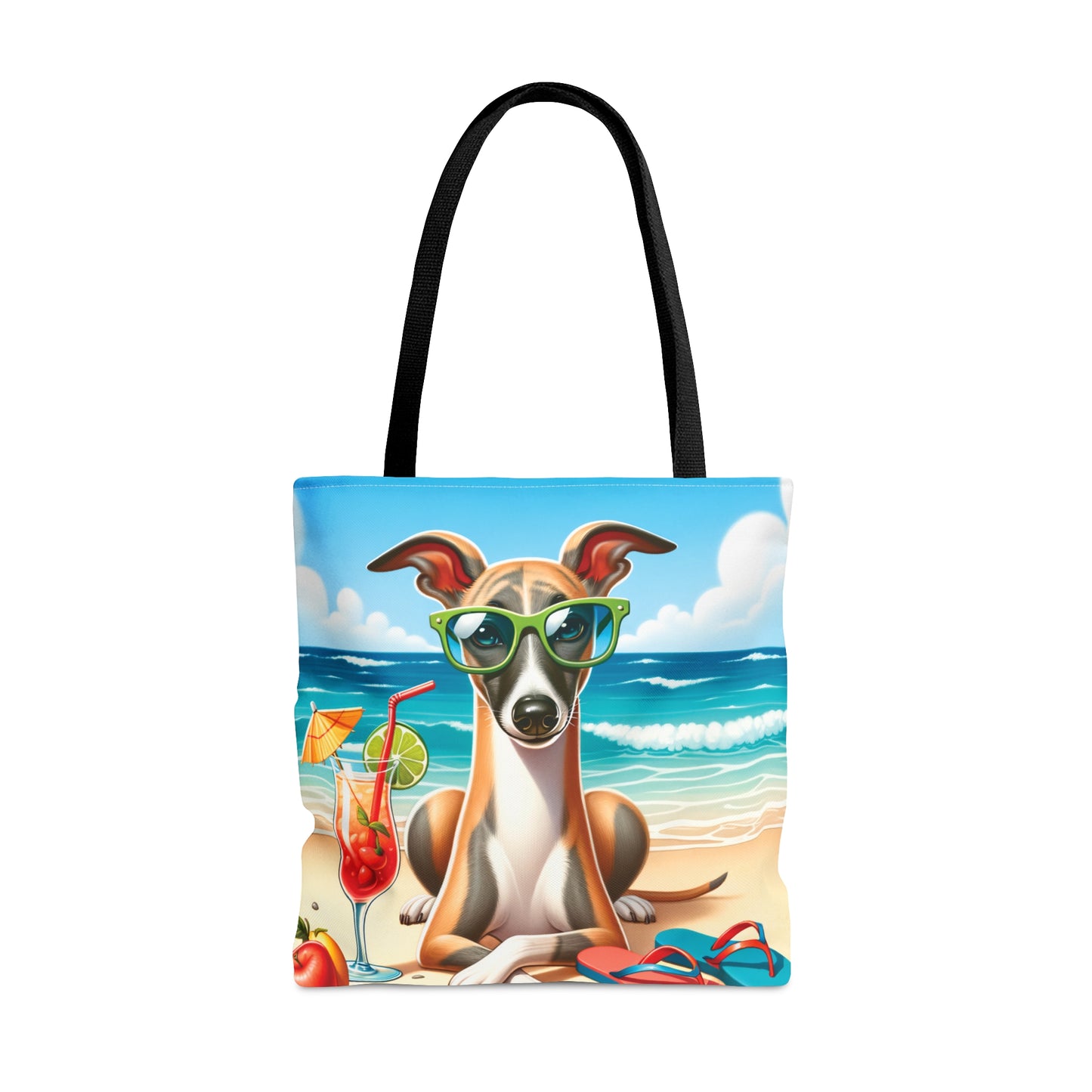 Tote Bag, Dog on Beach, Whippet, Tote bag,  awd-1252