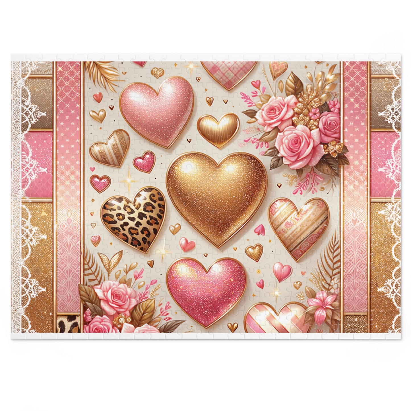 Jigsaw Puzzle, Hearts, Personalised/Non-Personalised (30, 110, 252, 500,1000-Piece)