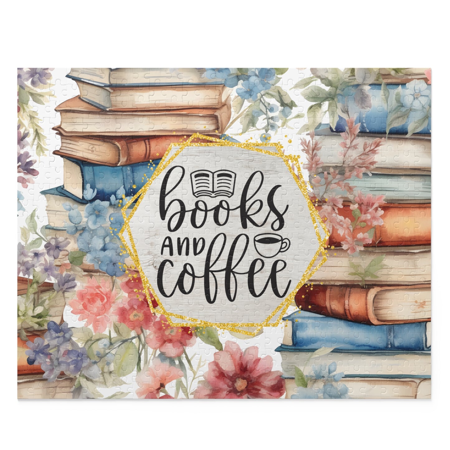 Personalised/Non-Personalised Puzzle, Books and Coffee (120, 252, 500-Piece)