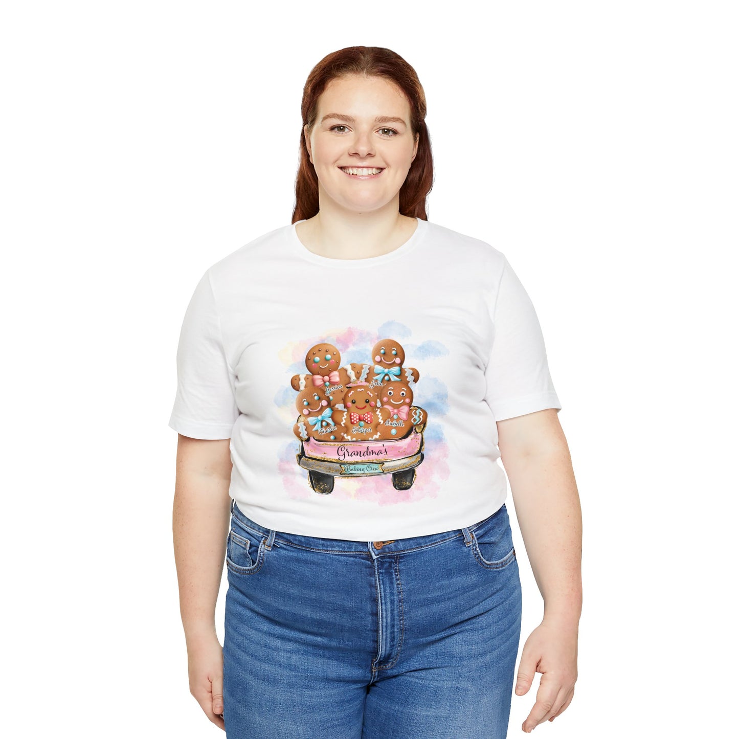 Gingerbread Men Christmas, Unisex Jersey Short Sleeve Tee, Personalised GIngerbread Tee