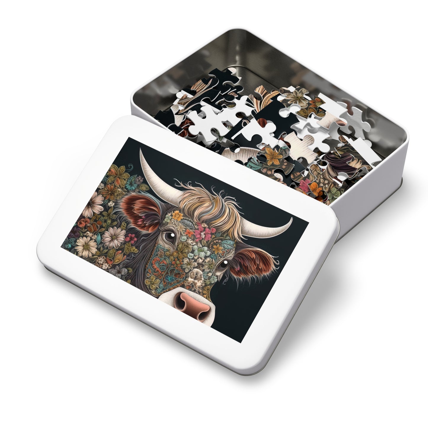 Jigsaw Puzzle, Highland Cow, Personalised/Non-Personalised (30, 110, 252, 500,1000-Piece)