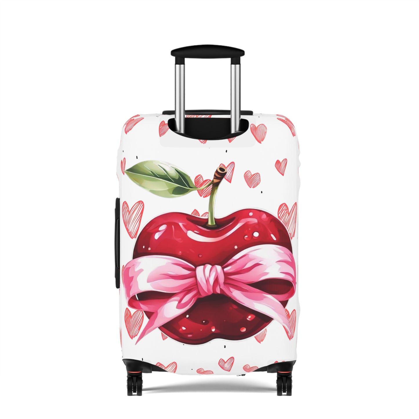 Luggage Cover, Rockabilly, Coquette, Hearts, Apple and Ribbon, awd-2524