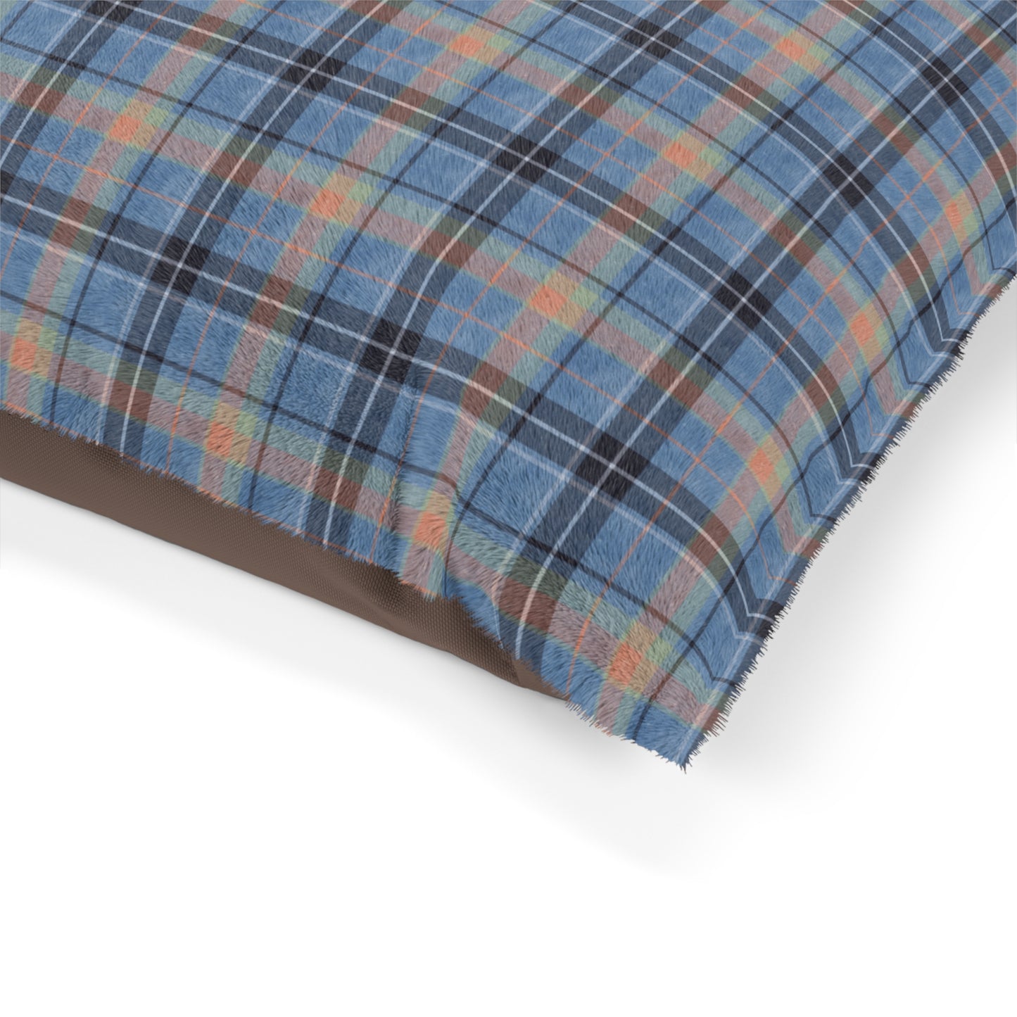 Luxury Pet Bed, feather soft fleece, Blue Tartan