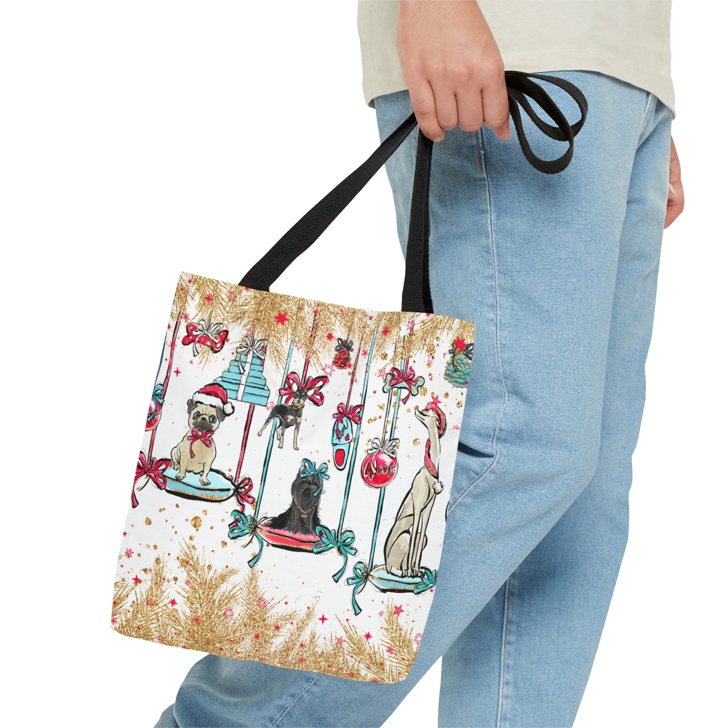 Tote Bag, Doggie Christmas Tote Bag