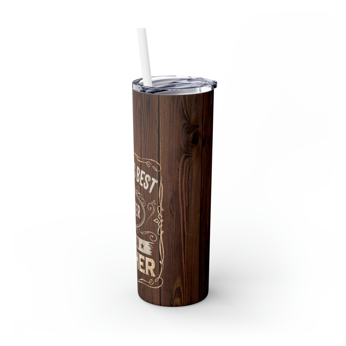 Skinny Tumbler with Straw, 20oz, Worlds Best Father